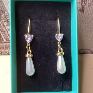 Elegant Gold plated and Pearl Drop Earrings
